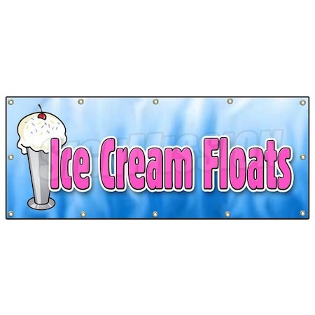 Signmission ICE CREAM FLOATS BANNER SIGN cones sundae soda banana split homemade B-120 Ice Cream Floats